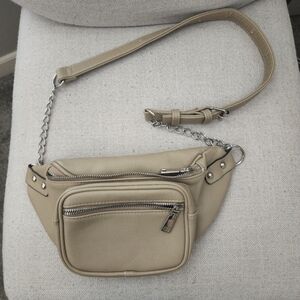 NWOT Tan Leather Belt Bag, Fanny Pack Waist Bag